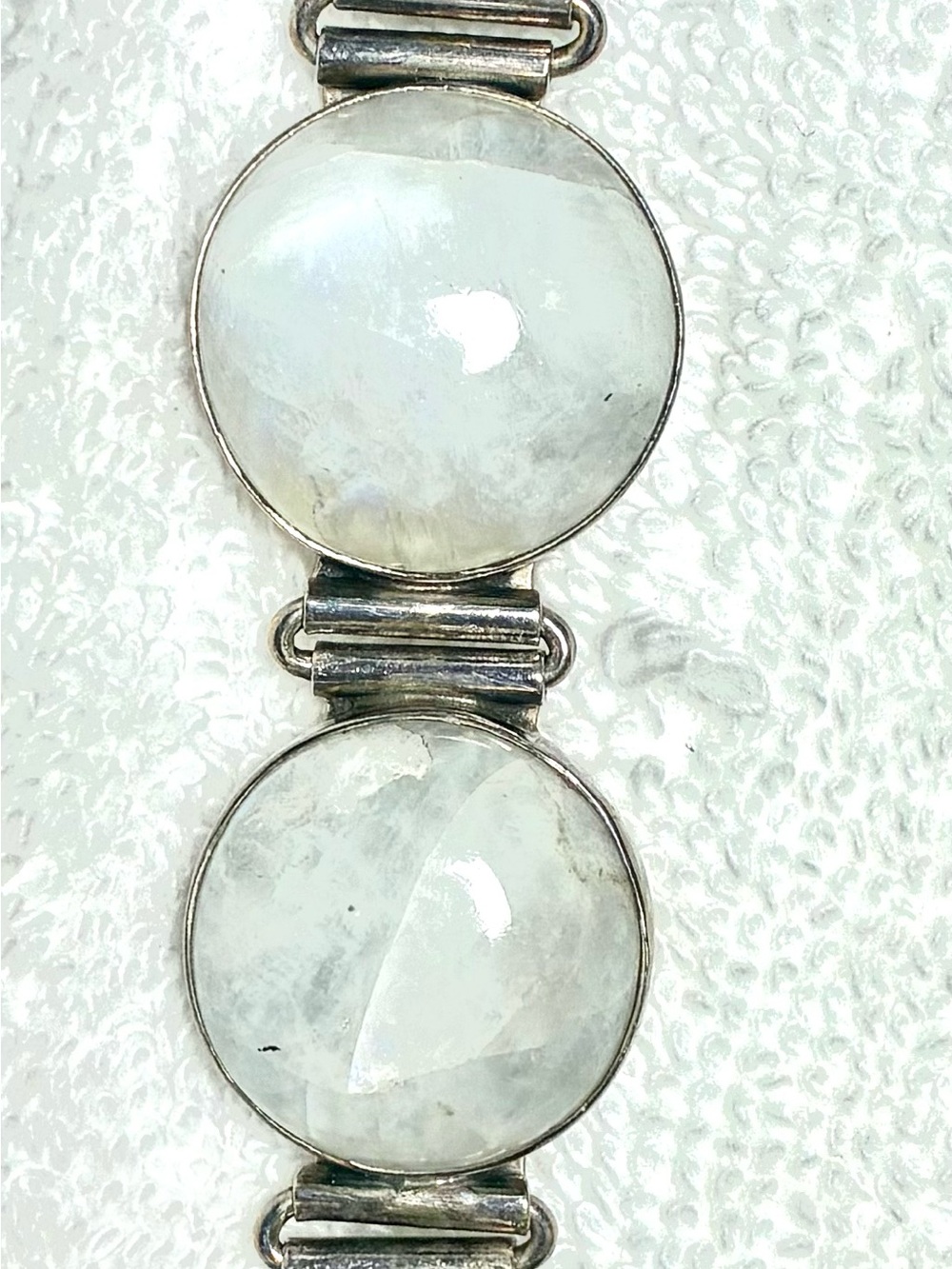 Vintage Victorian Sterling Silver Multi-Gem Link Bracelet - Picture 2 of 5